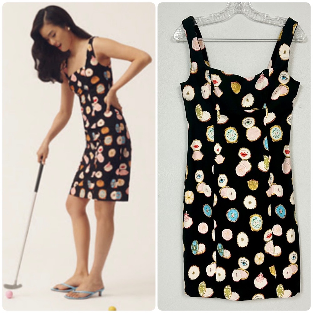 MAEVE 💄 For Anthropologie — Square Neck Mini Dress - Danielle Kroll - Size S
